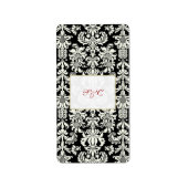 Zwart/wit Damask Wedding Hershey's Mini Wrapper Etiket (Voorkant)