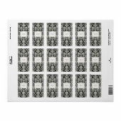 Zwart/wit Damask Wedding Hershey's Mini Wrapper Etiket (Full Sheet)