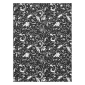 Zwart-wit  damasks stofpatroon tafelkleed (Voorkant)