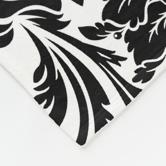 Zwart-wit Damasks & Stripes Monogram Fleece Deken (Hoek)