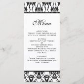 Zwart-wit Damaskus Trouwmenu Menu (Voorkant)