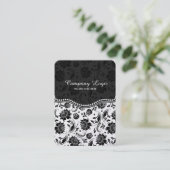 Zwart-wit  Damasmaskerpatroon Gepersonaliseerd Visitekaartje (Staand voorkant)