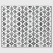 Zwart-wit Damasontwerp Cadeaupapier (Vlak)