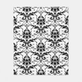 Zwart-wit Damasontwerp met schroefdraad Fleece Deken (Voorkant)