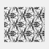 Zwart-wit Damasontwerp met schroefdraad Fleece Deken (Voorkant (Horizontaal))