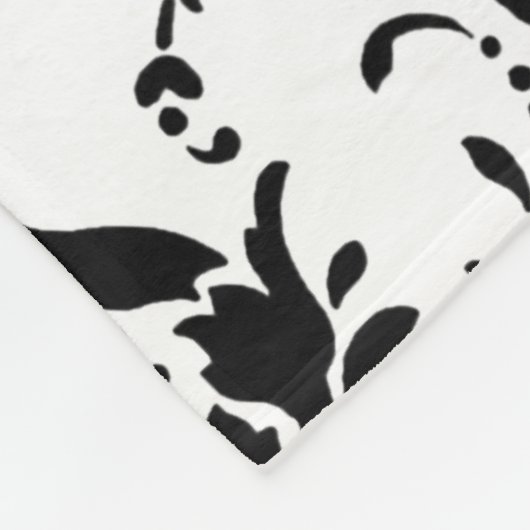 Zwart-wit Damasontwerp met schroefdraad Fleece Deken (Hoek)