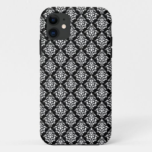 Zwart-wit  Damaspatroon 1 Case-Mate iPhone Case (Achterkant)