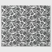 Zwart-wit  Damaspatroon Cadeaupapier (Vlak)