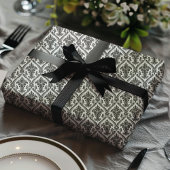 Zwart-wit  Damaspatroon Cadeaupapier