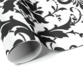 Zwart-wit DamasPatroon Cadeaupapier (Rol Hoek)