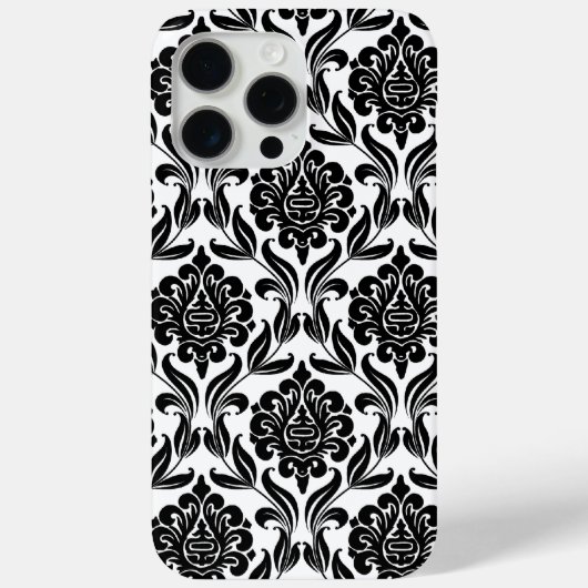 Zwart-wit DamasPatroon Case-Mate iPhone Case (Achterkant)