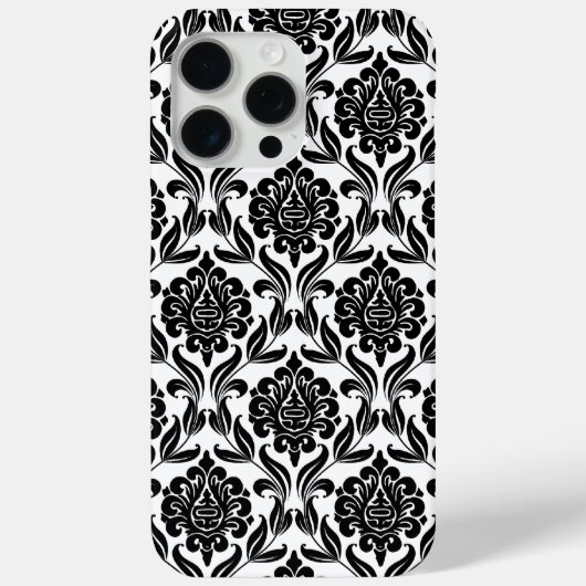 Zwart-wit DamasPatroon Case-Mate iPhone Case (Achterkant)