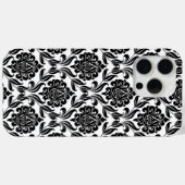 Zwart-wit DamasPatroon Case-Mate iPhone Case (Achterkant (horizontaal))
