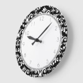 Zwart-wit DamasPatroon Grote Klok (Hoek)