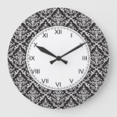Zwart-wit DamasPatroon Grote Klok (Voorkant)