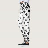 Zwart-wit DamasPatroon Leggings (Links)