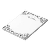 Zwart-wit DamasPatroon Notitieblok (Linkerzijde)