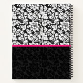 Zwart-wit Damaspatroon Notitieboek (Achterkant)