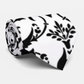 Zwart-wit DamasPatroon Stropdas (Opgerold)