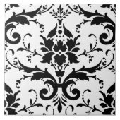 Zwart-wit DamasPatroon Tegeltje (Voorkant)