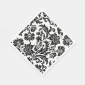 Zwart-wit damast bedrukt papieren servies servet (Hoek)