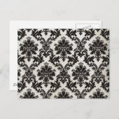 zwart-wit damast behang briefkaart (Voorkant / Achterkant)