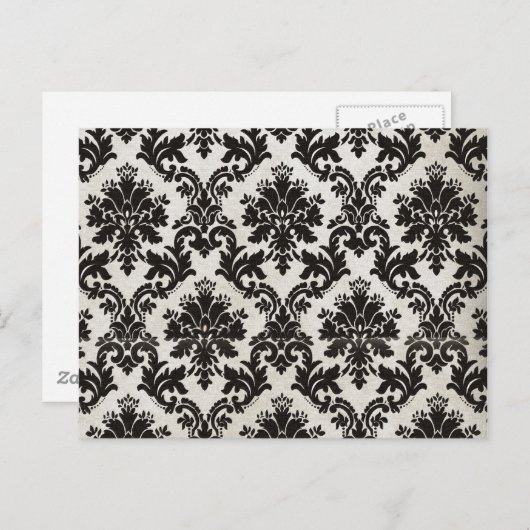  zwart-wit damast behang briefkaart (Voorkant / Achterkant)