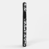zwart-wit damast bloemmotief Case-Mate iPhone case (Achterkant/rechts)