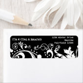 Zwart-wit damast brokaat moslim bruiloft etiket (Insitu)