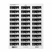 Zwart-wit damast brokaat moslim bruiloft etiket (Full Sheet)