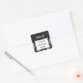 Zwart-wit damast dank u vierkante sticker (Envelop)