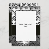 ZWART-WIT DAMAST FOTO SJABLOON KAART (Voorkant / Achterkant)