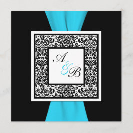 Zwart-wit Damast GEDRUKT Lint Kaart