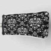Zwart-Wit Damast Golfheadcover (Voorkant)