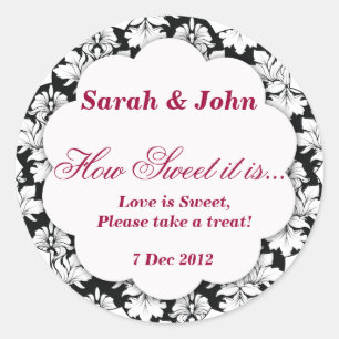 zwart-wit damast Hoe zoet het is Sticker