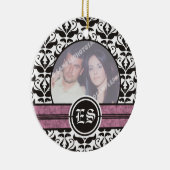 Zwart-wit damast huwelijksfoto ornament (Rechts)