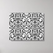 Zwart wit damast kant brokaat canvas afdruk (Voorkant)