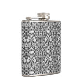 Zwart wit damast kant brokaat heupfles (Rechts)