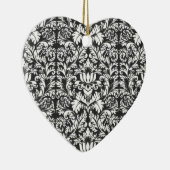 Zwart wit damast kant brokaat keramisch ornament (Rechts)