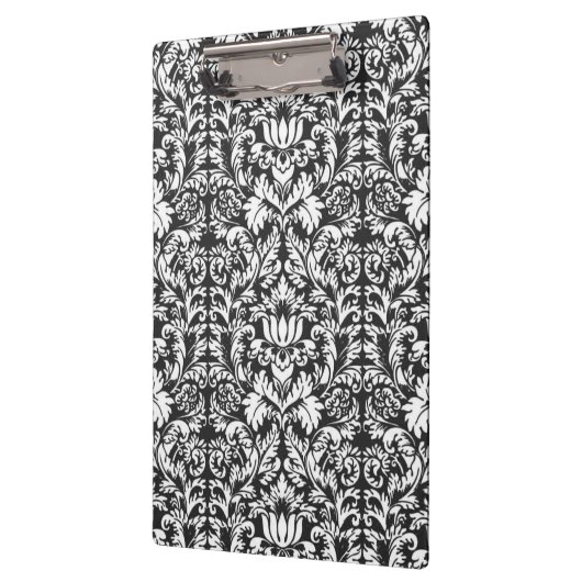 Zwart wit damast kant brokaat klembord (Links)
