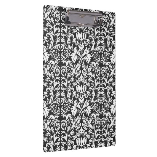 Zwart wit damast kant brokaat klembord (Rechts)