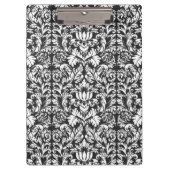 Zwart wit damast kant brokaat klembord (Voorkant)