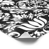 Zwart wit damast kant brokaat perfect poster (Hoek)