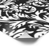 Zwart wit damast kant brokaat perfect poster (Hoek)