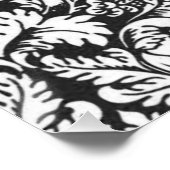 Zwart wit damast kant brokaat poster (Hoek)