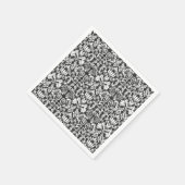 Zwart wit damast kant brokaat servet (Hoek)