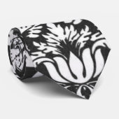 Zwart wit damast kant brokaat stropdas (Opgerold)