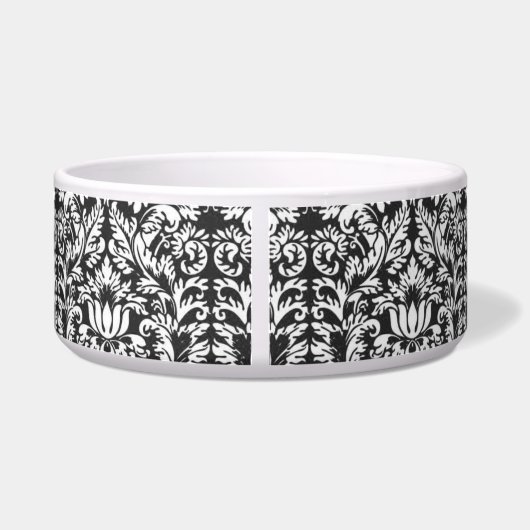 Zwart wit damast kant brokaat voerbakje (Achterkant)