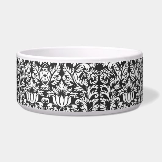 Zwart wit damast kant brokaat voerbakje (Rechts)