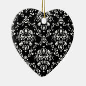 Zwart-Wit Damast Keramisch Ornament (Rechts)